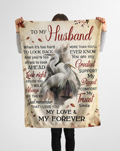 Load image into Gallery viewer, Swans Gift For Husband You Are My Greatest Support Fleece Blanket
