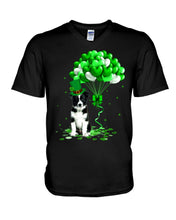 Load image into Gallery viewer, Border Collie Patrick Balloons St. Patrick's Day Color Changing Mug Guys V-Neck
