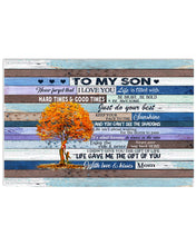 Load image into Gallery viewer, Autumn Tree Hard Times And Good Times Mom Gift For Son Horizontal Poster
