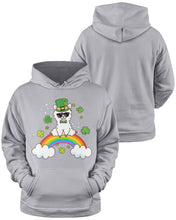 Load image into Gallery viewer, Llama Sitting On Rainbow Clovers St Patrick's Day Gift Hoodie
