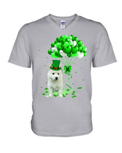 Load image into Gallery viewer, White Husky Patrick Balloons St. Patrick's Day Color Changing Mug Guys V-Neck
