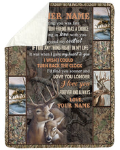 Load image into Gallery viewer, Love You Longer Deer Custom Name Gift For Girlfriend Sherpa Blanket

