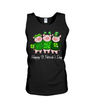 Load image into Gallery viewer, Pig Wear Plaid Shirt And Top Hat St Patrick's Day Gift Unisex Tank Top
