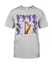Load image into Gallery viewer, Grape Harp Music For Mom Printed Mug Guys Tee
