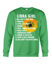 Load image into Gallery viewer, Birthday Gift For Libra Girl Will Bury You With A Smile Sweatshirt
