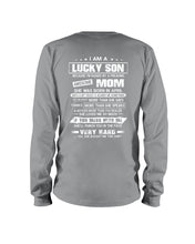 Load image into Gallery viewer, Lucky Son Who Raised By A Freaking Awesome April Mom Unisex Long Sleeve
