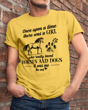 Load image into Gallery viewer, There Was A Girl Who Really Loved Horses And Dogs Guys Tee
