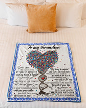 Load image into Gallery viewer, Grandma Gift For Grandson Tree DNA The Rest Of Mine Fleece Blanket
