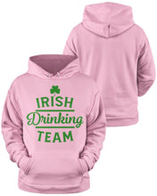 Load image into Gallery viewer, Irsih Drinking Team Green Shamrock St Patrick's Day Hoodie
