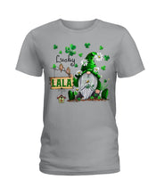 Load image into Gallery viewer, Leprechaun Gnome One Lucky Lala Clover St Patrick's Day Gift Ladies Tee

