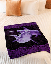 Load image into Gallery viewer, Purple Paisley Pattern Dolphins Meaningful Gift Fleece Blanket
