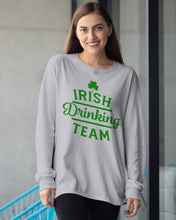 Load image into Gallery viewer, Irsih Drinking Team Green Shamrock St Patrick's Day Unisex Long Sleeve
