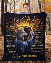 Load image into Gallery viewer, I'm Not Perfect Black And White Wolves Gift For Wife Fleece Blanket
