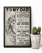 Load image into Gallery viewer, Daughter Gift For Dad Lion King Straighten My Crown Vertical Poster
