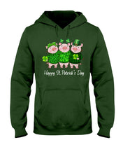 Load image into Gallery viewer, Pig Wear Plaid Shirt And Top Hat St Patrick's Day Gift Hoodie
