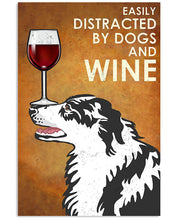 Load image into Gallery viewer, Border Collie Dog And Red Wine Gift For Dog Lovers Vertical Poster

