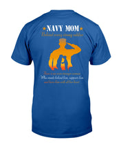 Load image into Gallery viewer, Son Gift For Navy Mom Behind Every Strong Soldier Guys Tee
