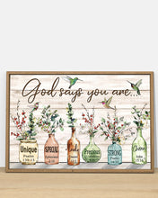 Load image into Gallery viewer, Hummingbirds God Says You Are Unique Horizontal Poster
