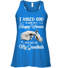 Load image into Gallery viewer, God Sent Me My Grandkids Gift For Grandma Ladies Flowy Tank
