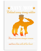 Load image into Gallery viewer, Son Gift For Navy Mom Behind Every Strong Soldier Vertical Poster
