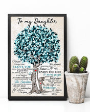 Load image into Gallery viewer, Blue Tree Never Forget I Love You Mom Gift For Daughter Vertical Poster
