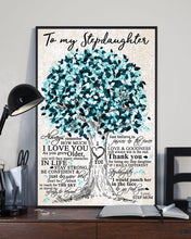 Load image into Gallery viewer, Bonus Mom Gift For Stepdaughter Blue Tree How Much I Love You Vertical Poster
