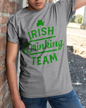Load image into Gallery viewer, Irsih Drinking Team Green Shamrock St Patrick's Day Guys Tee
