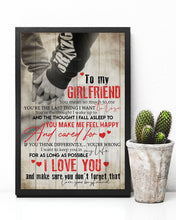 Load image into Gallery viewer, Hand In Hand Gift For Girlfriend You Make Me Feel Happy And Cared For Vertical Poster
