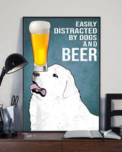 Load image into Gallery viewer, Cute Great Pyrenees Dogs And Beer Gift For Dog Lovers Vertical Poster
