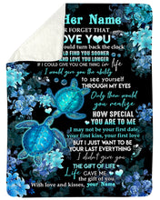 Load image into Gallery viewer, Blue Sea Turtle How Special You Are Custom Name Gift For Wife Sherpa Blanket
