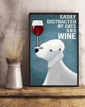 Load image into Gallery viewer, Easily Distracted By Bedlington Terrier Dogs And Red Wine Gift For Dog Lovers Vertical Poster
