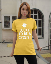 Load image into Gallery viewer, Lucky To Be A Biker Pilot Clover St Patrick's Day Gift Guys Tee
