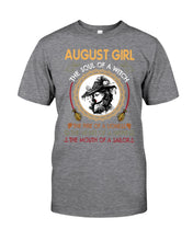 Load image into Gallery viewer, Birthday Gift For August Girl The Soul Of A Witch Guys Tee
