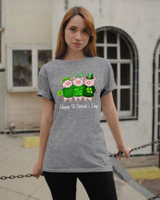 Load image into Gallery viewer, Pig Wear Plaid Shirt And Top Hat St Patrick's Day Gift Guys Tee
