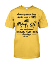 Load image into Gallery viewer, There Was A Girl Who Really Loved Horses And Dogs Guys Tee
