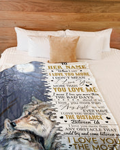 Load image into Gallery viewer, When I Say I Love You More Wolf Custom Name Gift For Wife Fleece Blanket
