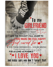Load image into Gallery viewer, Hand In Hand Gift For Girlfriend You Make Me Feel Happy And Cared For Vertical Poster
