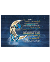 Load image into Gallery viewer, Blue Butterflies Grandma Gift For Granddaughter Think About You Horizontal Poster
