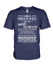 Load image into Gallery viewer, I Am A Proud Wife Of An Irish Husband Gift For Family Guys V-Neck
