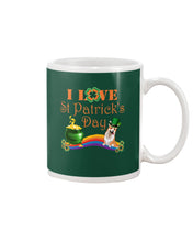 Load image into Gallery viewer, Corgi Sitting On Rainbow I Love St Patrick's Day Gift For Dog Lovers Mug
