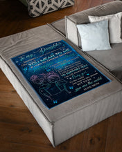 Load image into Gallery viewer, Loving You And Breathing Blue Butterflies Mom Gift For Daughter Fleece Blanket
