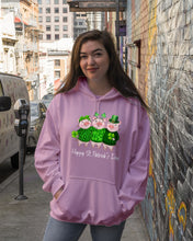 Load image into Gallery viewer, Pig Wear Plaid Shirt And Top Hat St Patrick's Day Gift Hoodie
