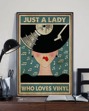 Load image into Gallery viewer, Just A Lady Who Loves Vinyl Gift For Vinyl Lovers Vertical Poster
