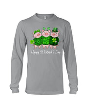 Load image into Gallery viewer, Pig Wear Plaid Shirt And Top Hat St Patrick's Day Gift Unisex Long Sleeve
