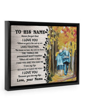 Load image into Gallery viewer, You Are My Life Autumn Footpath Custom Name Gift For Husband Framed Matte Canvas
