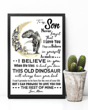 Load image into Gallery viewer, Moon Dinosaurs Mom Gift For Son Love You To The Moon And Back Vertical Poster
