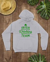 Load image into Gallery viewer, Irsih Drinking Team Green Shamrock St Patrick's Day Hoodie
