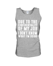 Load image into Gallery viewer, I Don't Know What I'm Doing Black And White Printed Mug Unisex Tank Top
