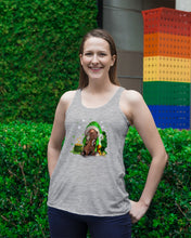 Load image into Gallery viewer, Gnome And Pitbull Coins And Pot Of Gold St Patrick's Day Gift Ladies Flowy Tank
