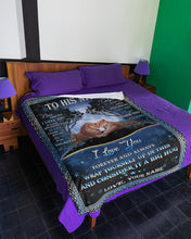 Load image into Gallery viewer, Lion Full Moon Custom Name Gift For Husband Thank You Fleece Blanket
